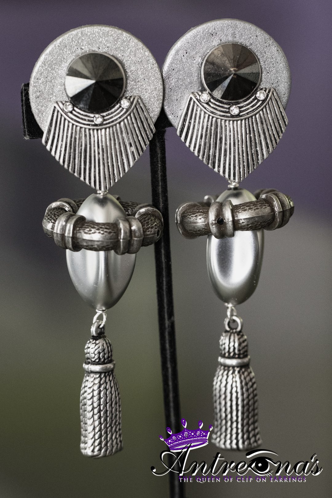 Image: Silver clip on earrings