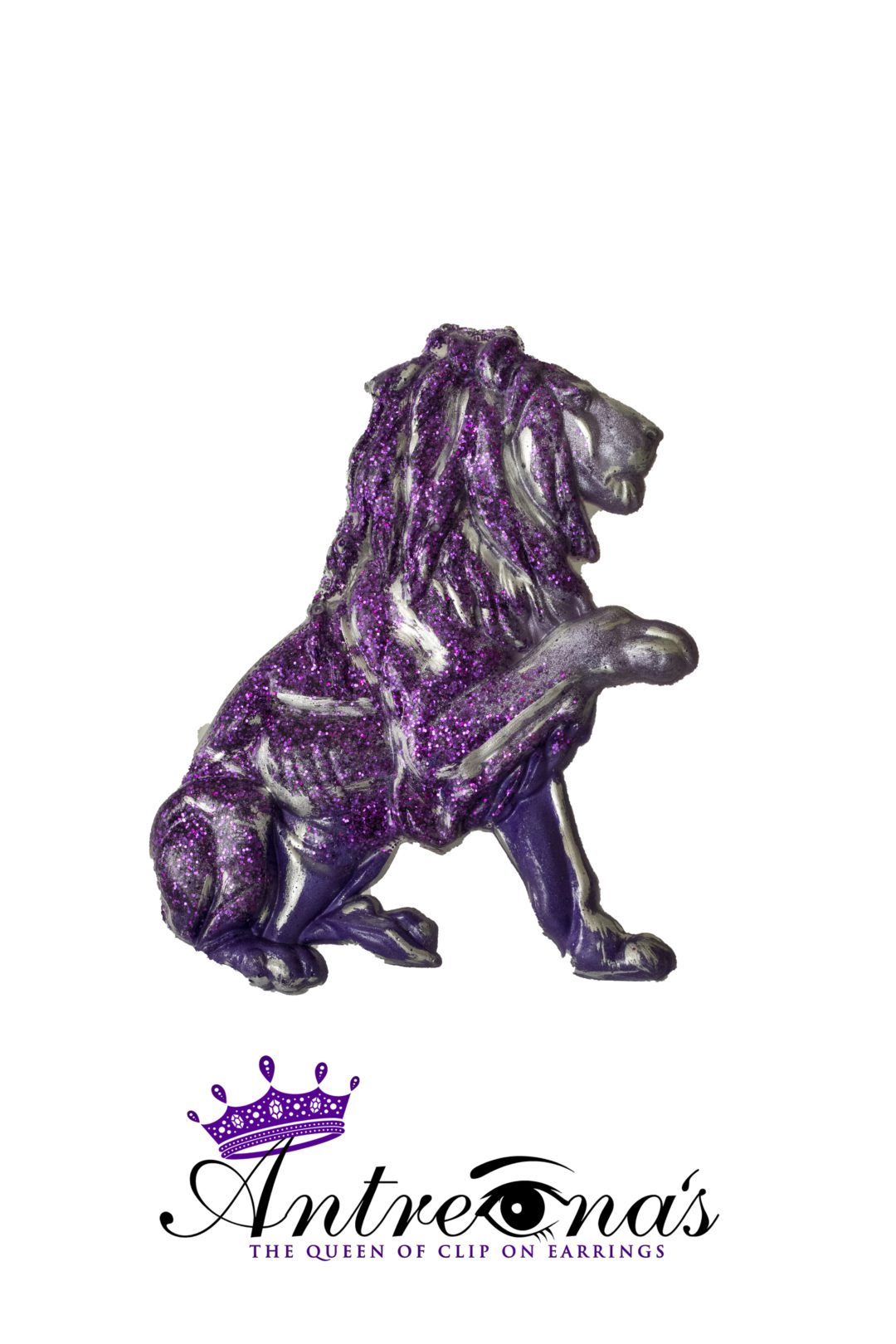 ladies purple lion lapel broach