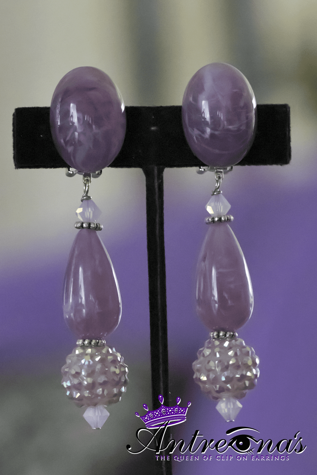 Comfortable Lavender Clip-On Earrings