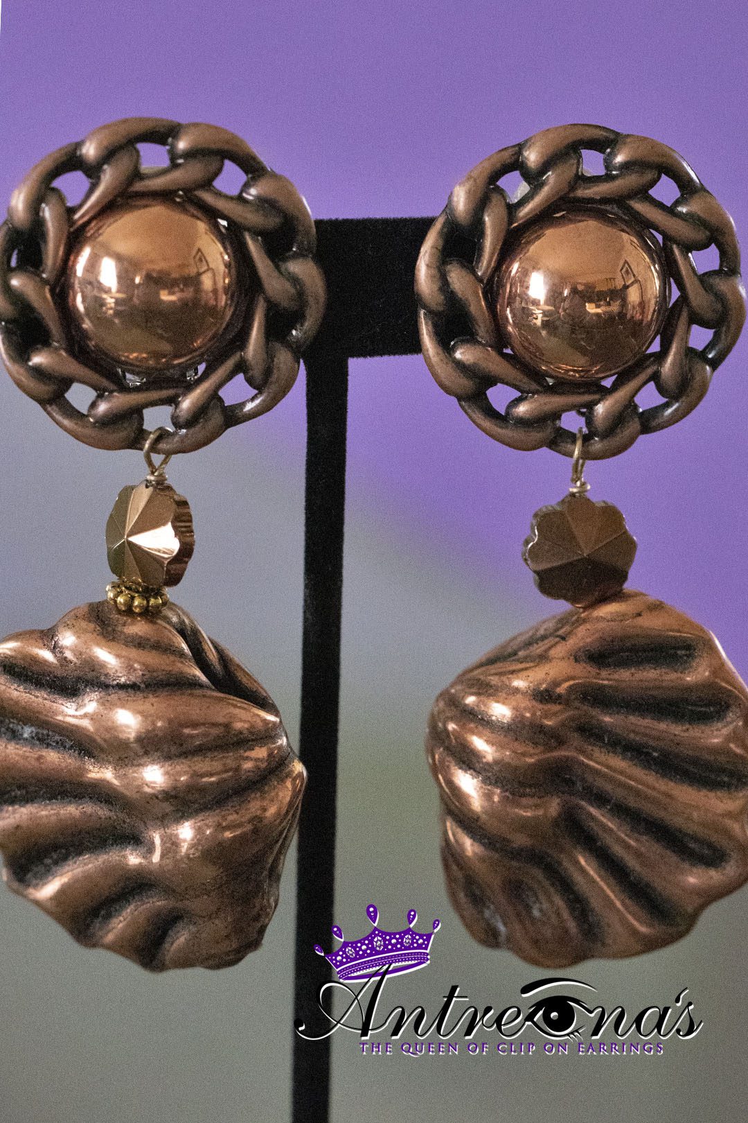 Copper Bold comfortable clip earrings